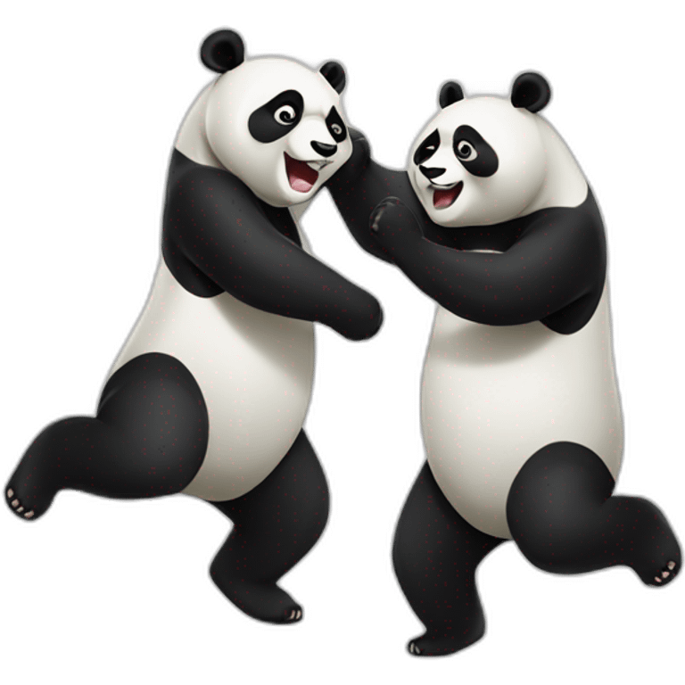 panda fighting with each other  emoji