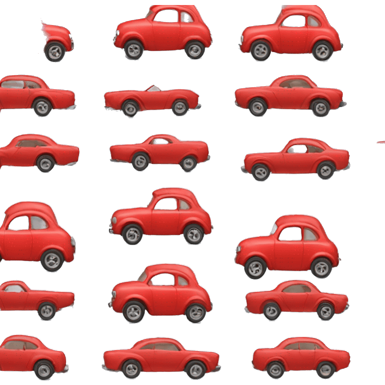 little red car with cute face emoji