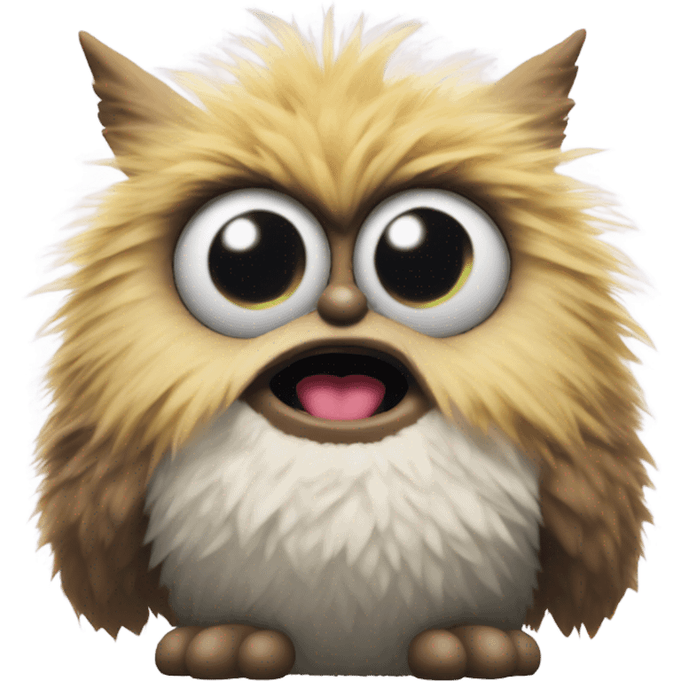 Furby toy with hostile intent emoji