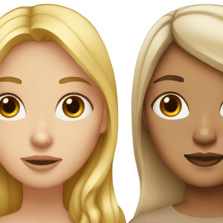 Blond woman and brown hair woman  emoji