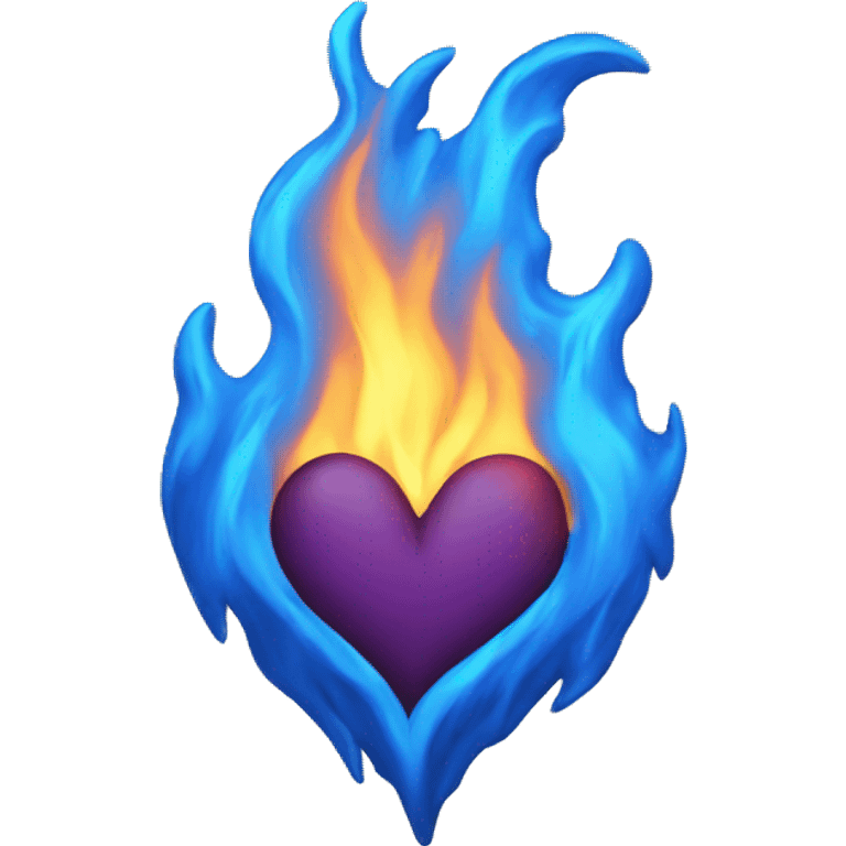 Blue fire heart  emoji