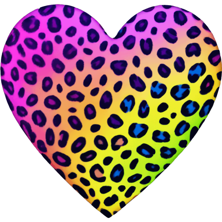 lisa frank rainbow leopard print heart emoji