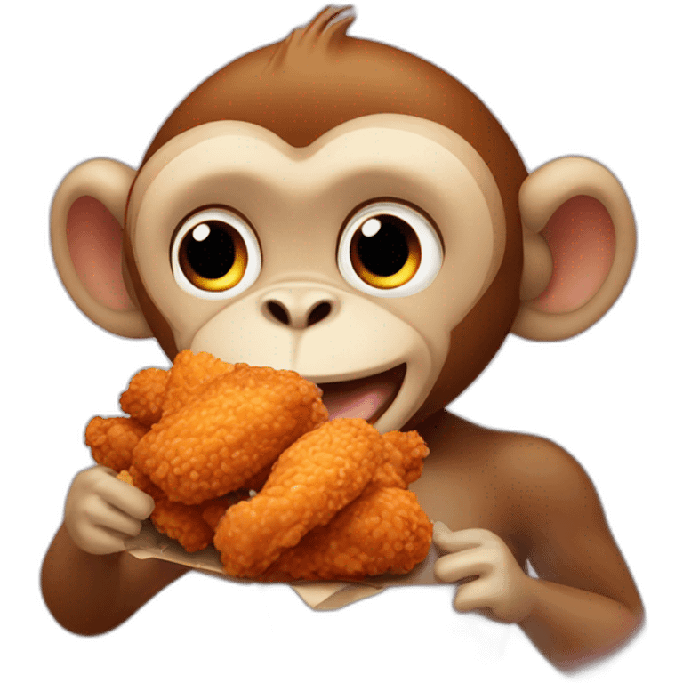 Monkey eating fried chicken emoji