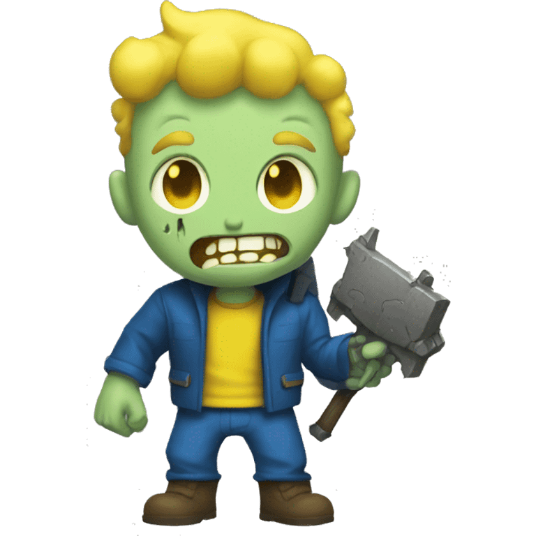 Vault boy as a ghoul emoji