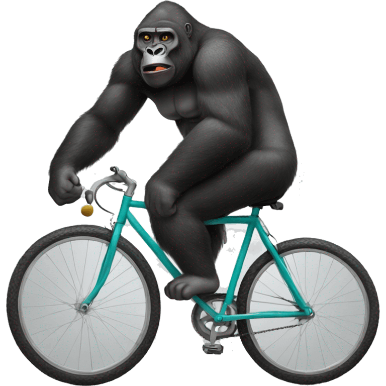 Gorilla nuts gripping a bicycle  emoji