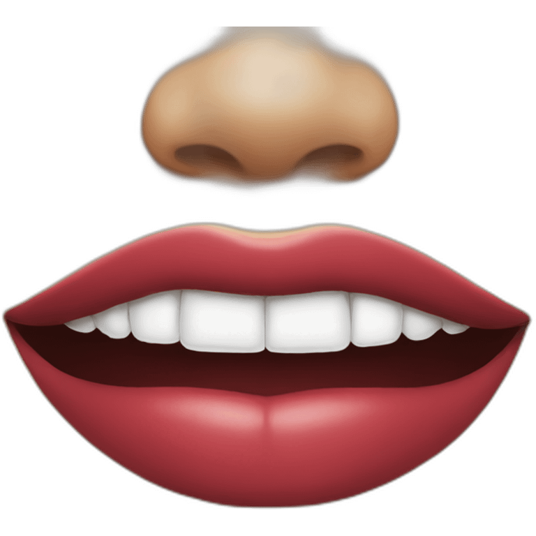 Sexy lip bite emoji