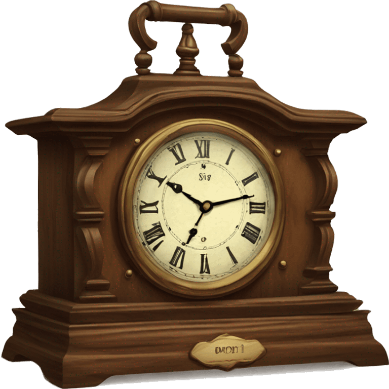 Vintage wooden table top clock fancy  emoji