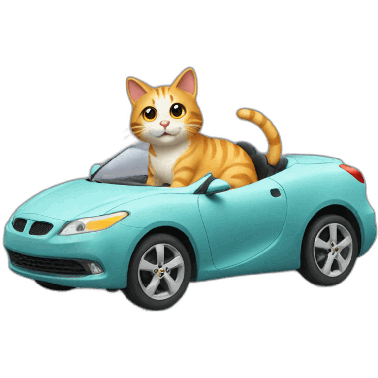 Cat riding car emoji