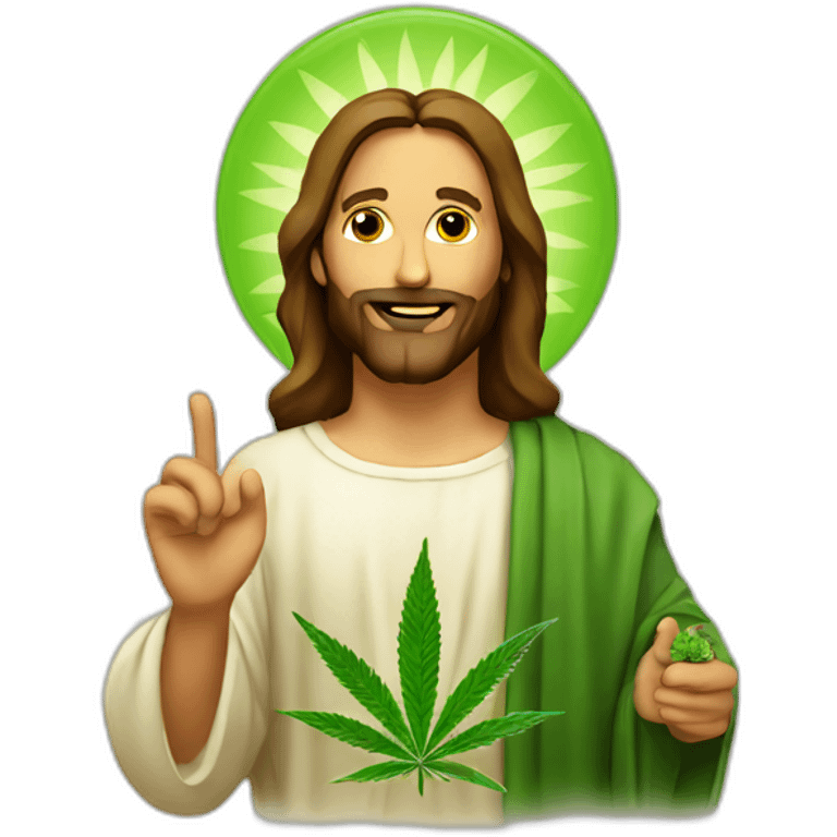 jesus promoting marijuana emoji