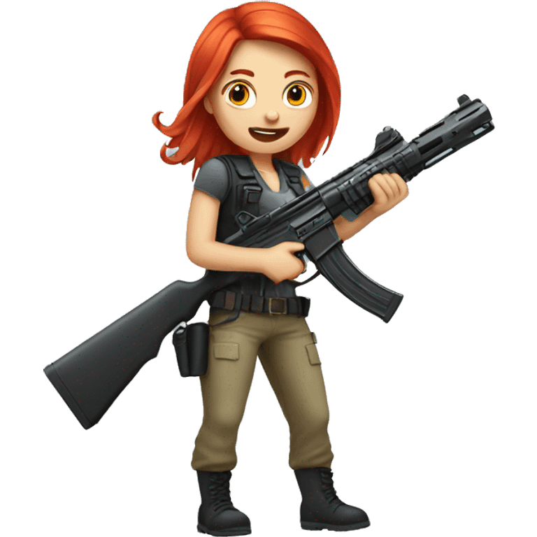 Red-haired girl with a gun emoji