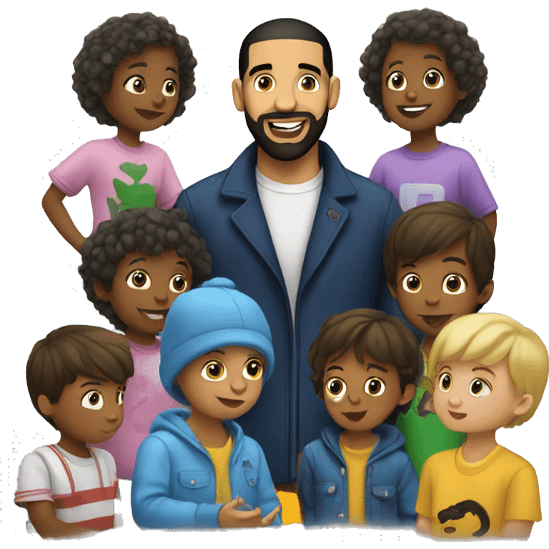 Drake talking to little children emoji