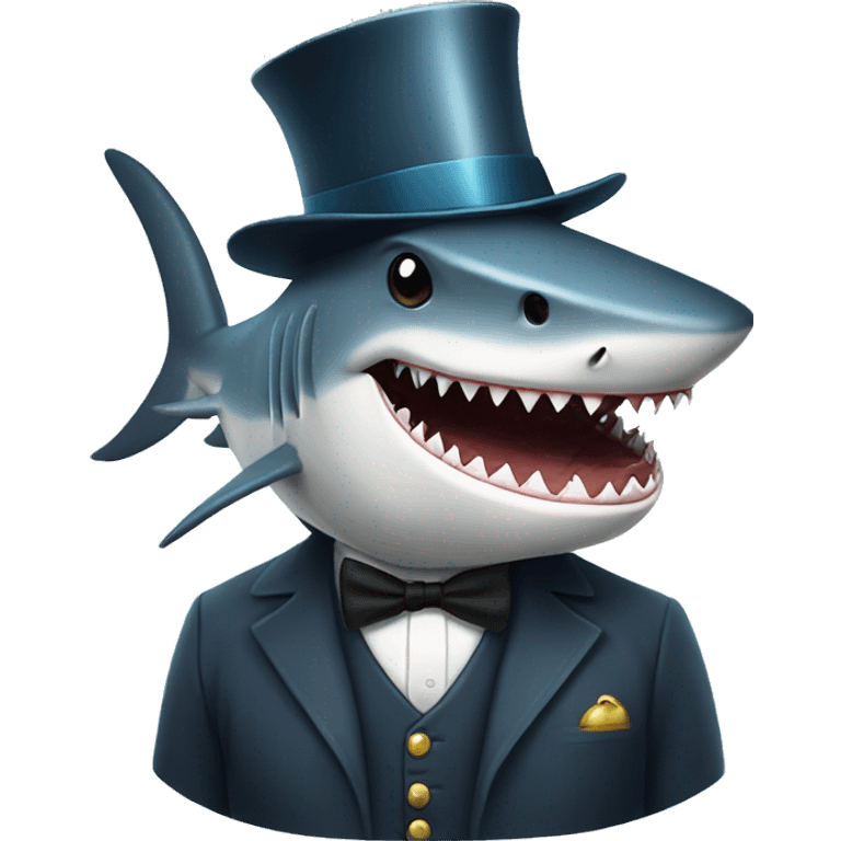 shark with tophat emoji