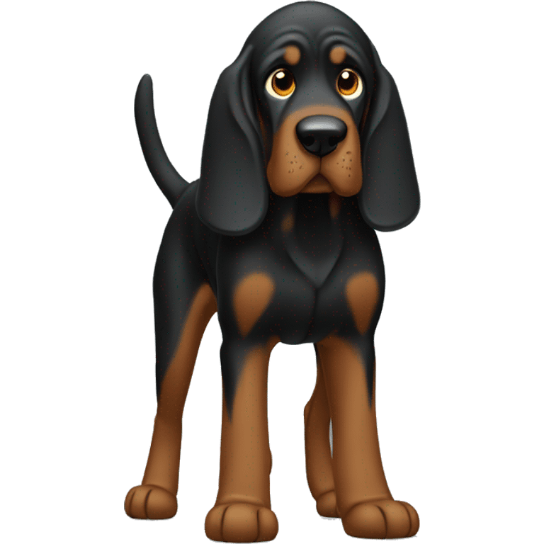 Black bloodhound standing  emoji