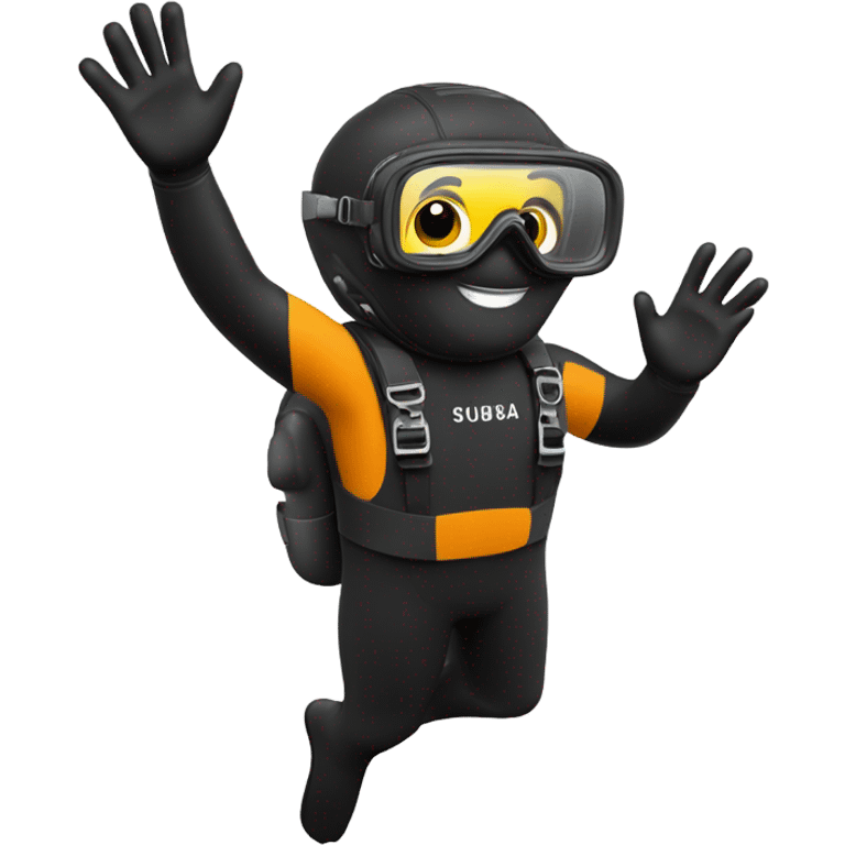 Scuba diver waving emoji