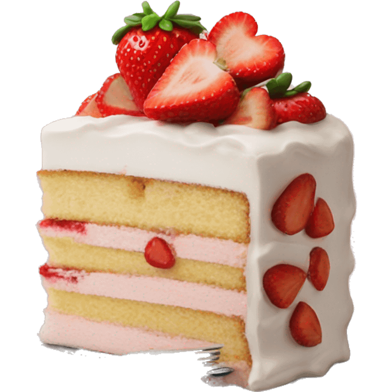 cake with strawberry  emoji