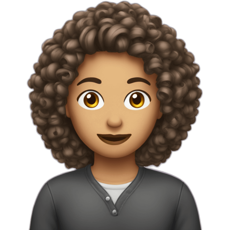 Moi cheveux bouclé métisse emoji