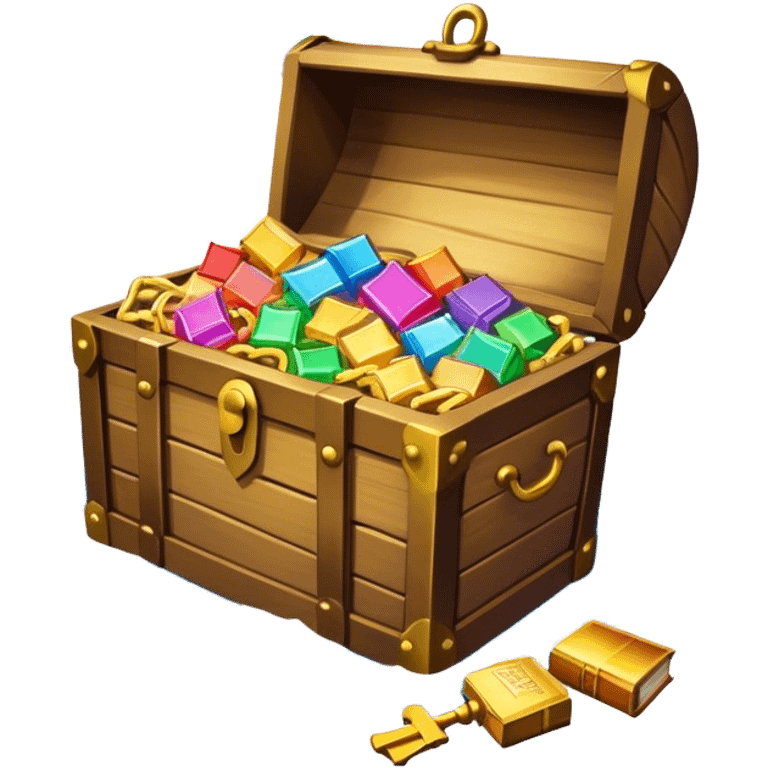 A rainbow but at the end is a treasure chest slightly opened a little bit and there is Bible necklaces bibles Christian book marks and Jesus is next to the treasure chest calling me over to come get it emoji