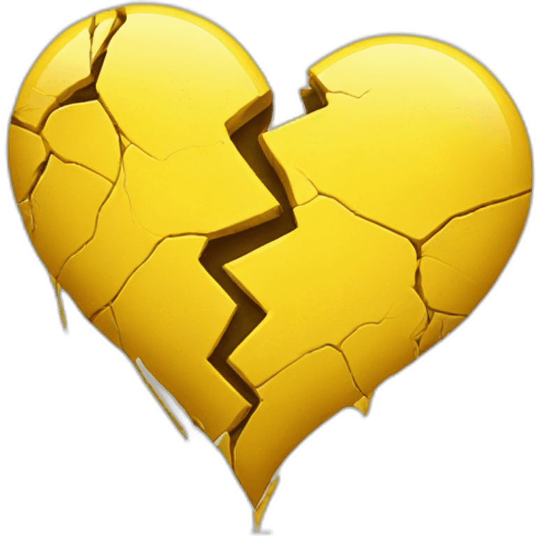 Yellow broken heart emoji