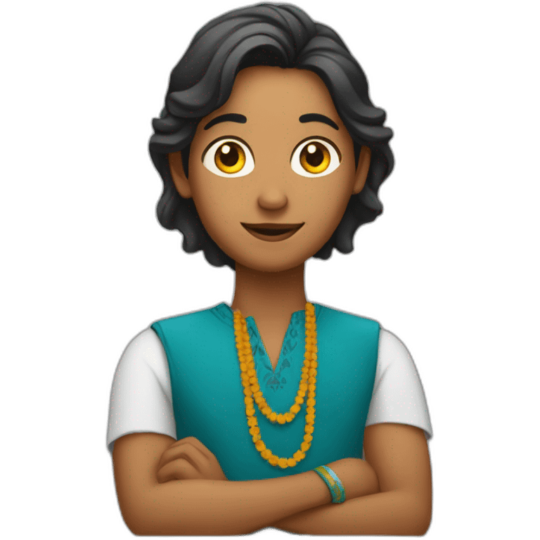 indian gender neutral person with an idea emoji