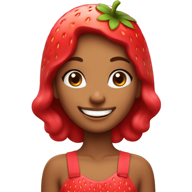 Happy Strawberry girl emoji