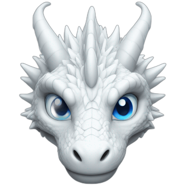 White Dragon with a Blue eyes realist emoji