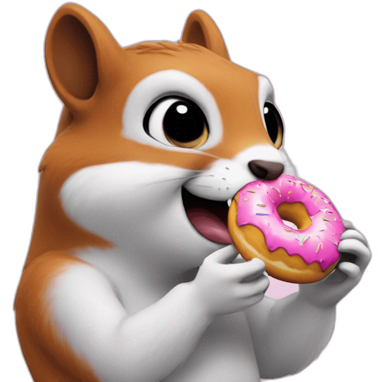 Space squirrel eating donut emoji