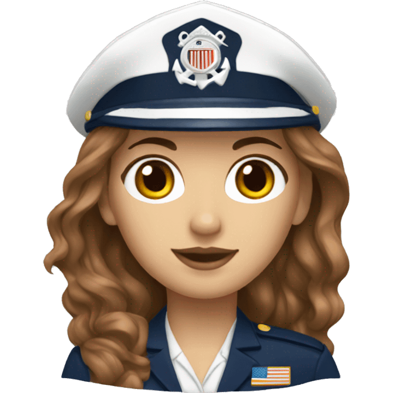 Coast guard white woman with brown hair emoji