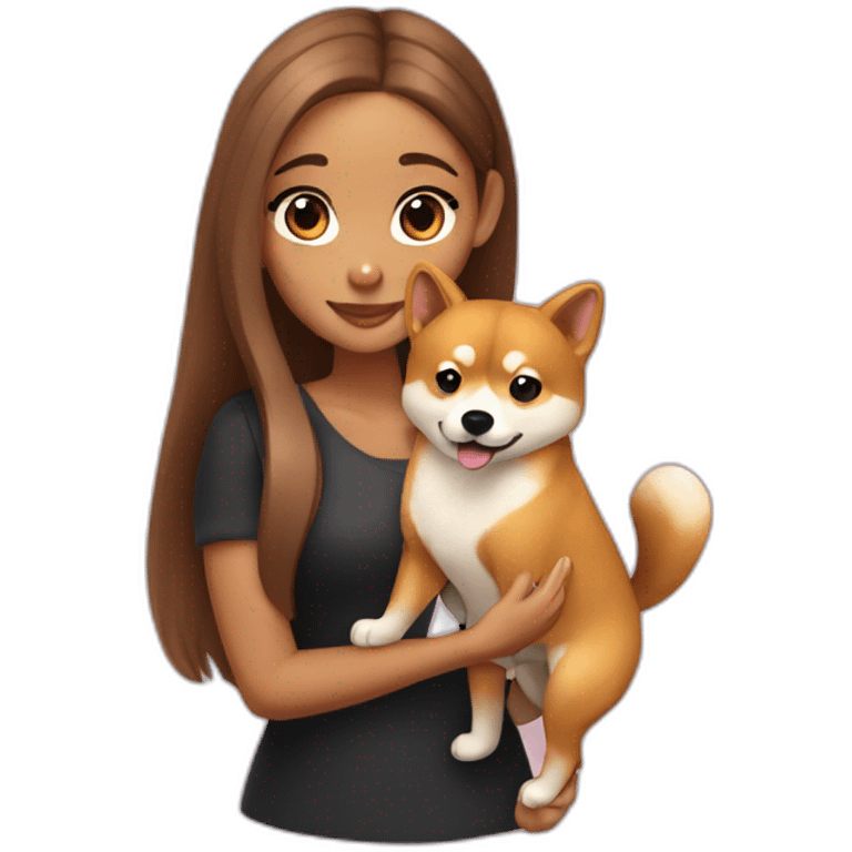 ariana grande holding a shiba inu dog emoji