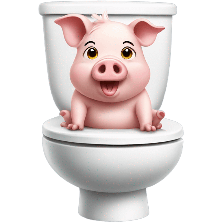 Cute Pig sitting on toilet emoji