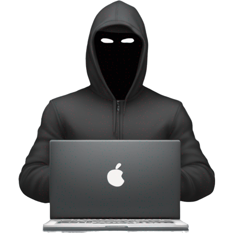 hacker anonimous in front of PC emoji