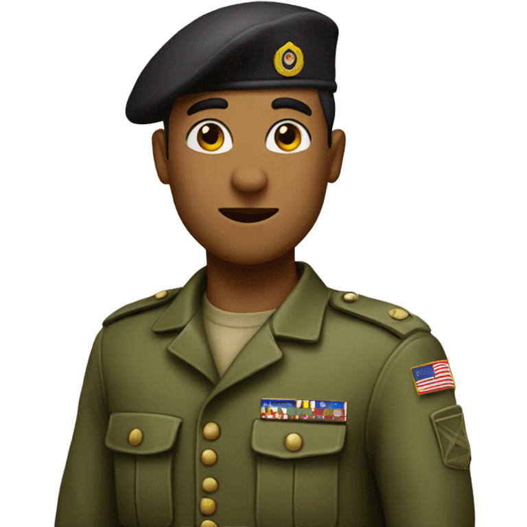 Soldier with beret saluting emoji