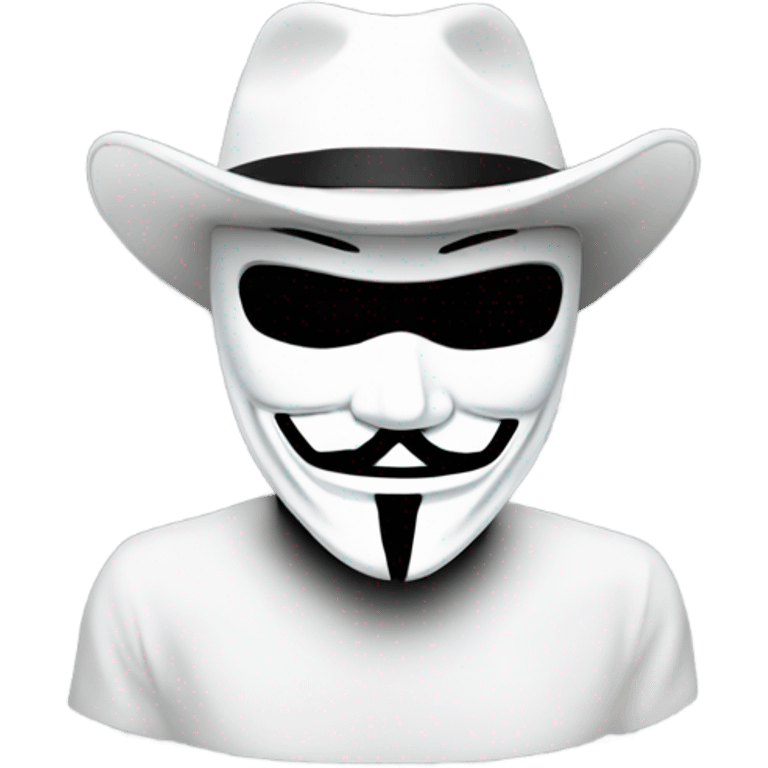 white hat hacker with anonymous mask emoji