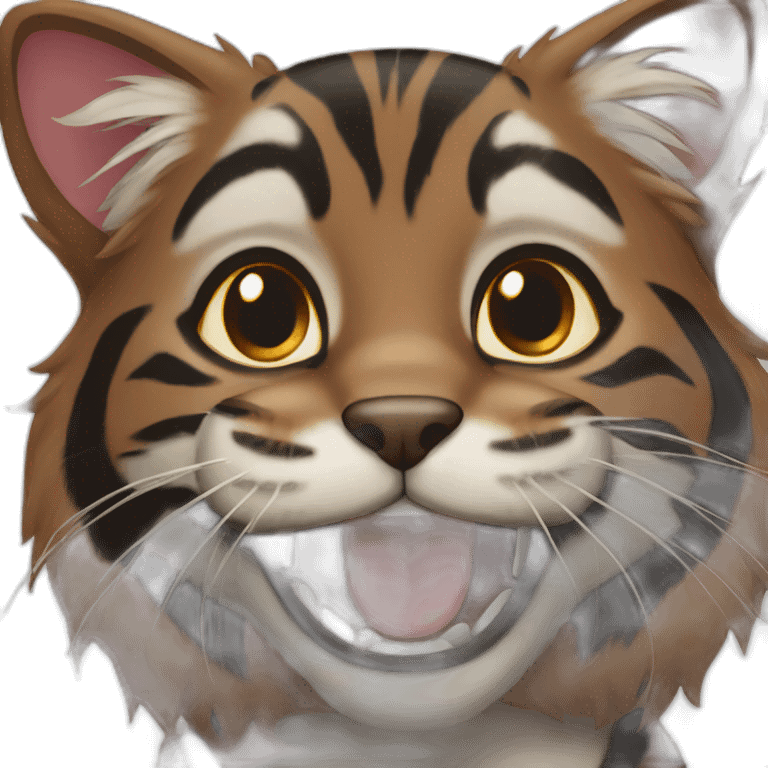 photo black brown tiger cat smile emoji