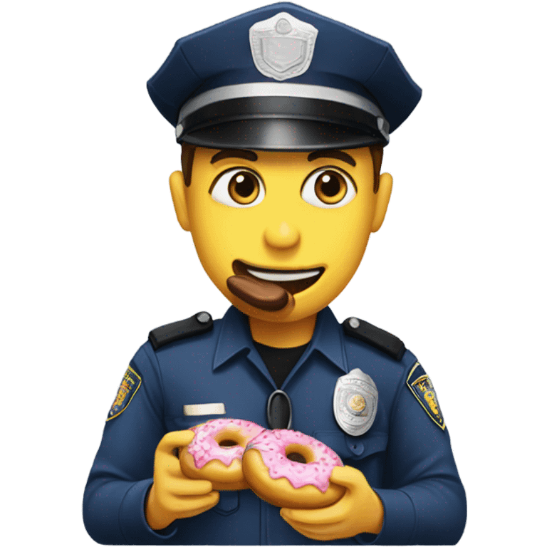 Police eating donuts emoji