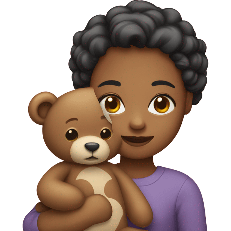 A girl whit tedy bear emoji