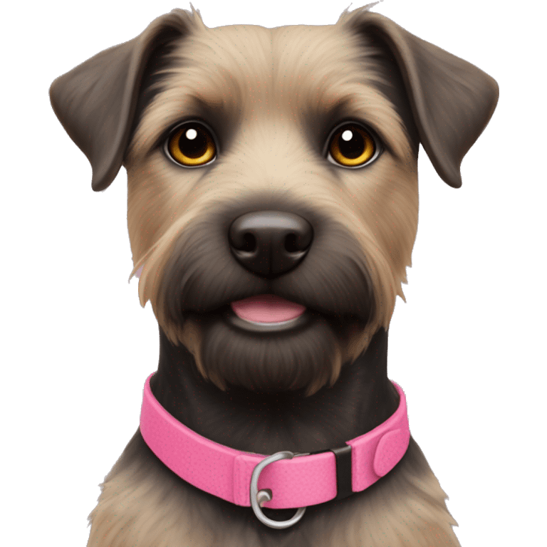 Patterdale with pink collar emoji