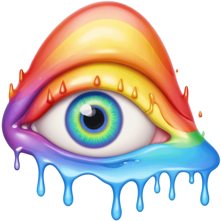 melted surreal rainbow eye emoji