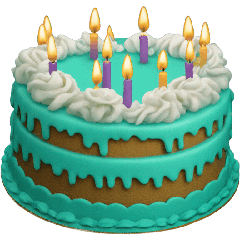 Teal birthday cake emoji