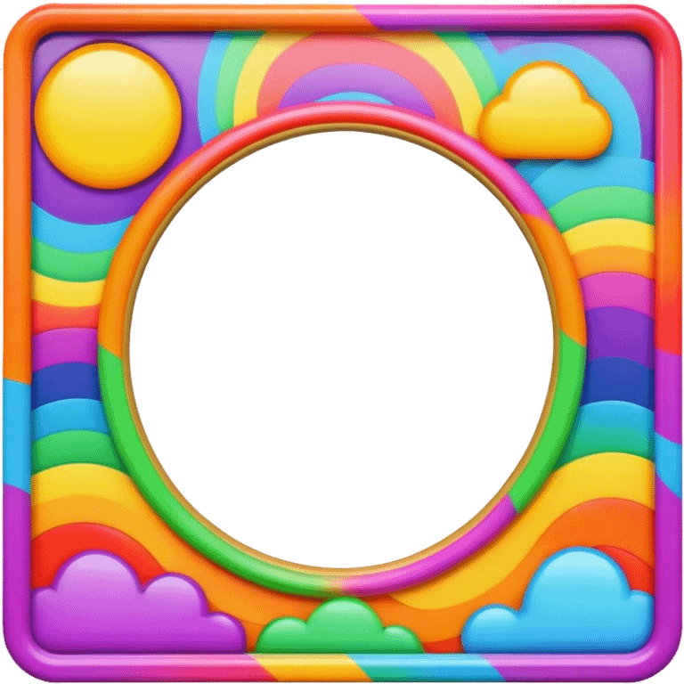 Psychedelic colored photo frame emoji