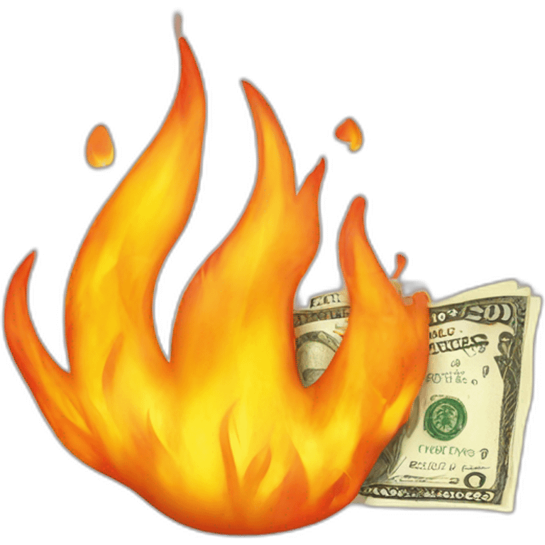 Money on fire emoji