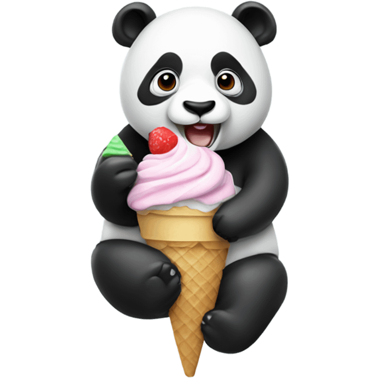 Panda eating ice cream emoji