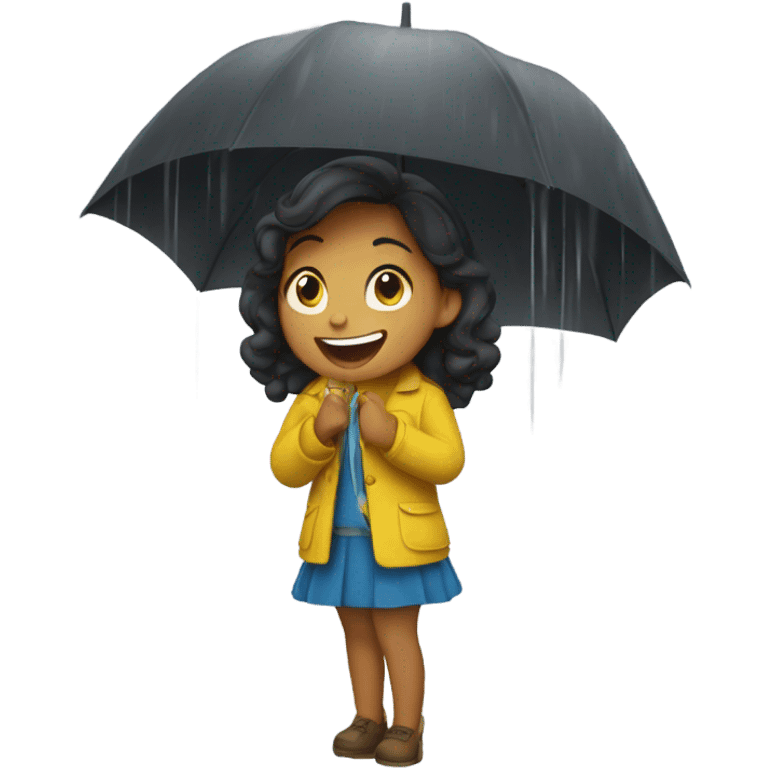 Girl singing in the rain emoji