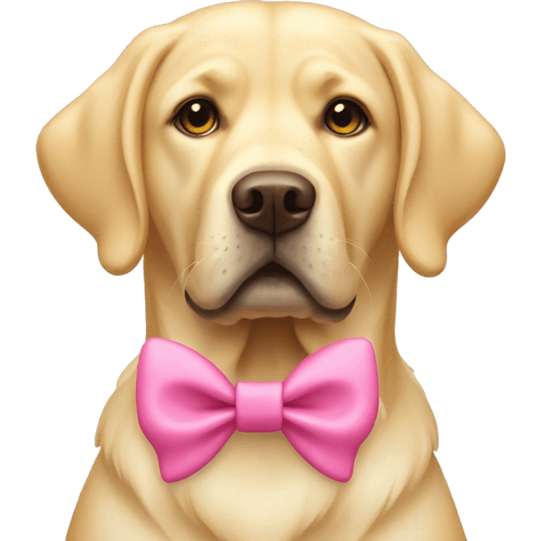 Yellow labrador with pink bow emoji