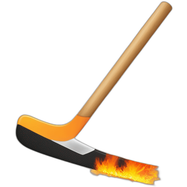 hockey stick on fire emoji