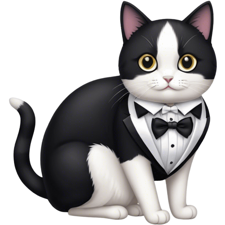 Tuxedo cat wearing a tuxedo emoji