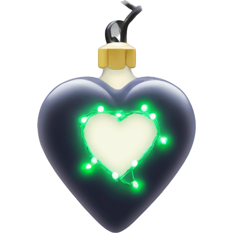 christmas lights wrapped around a white heart  emoji