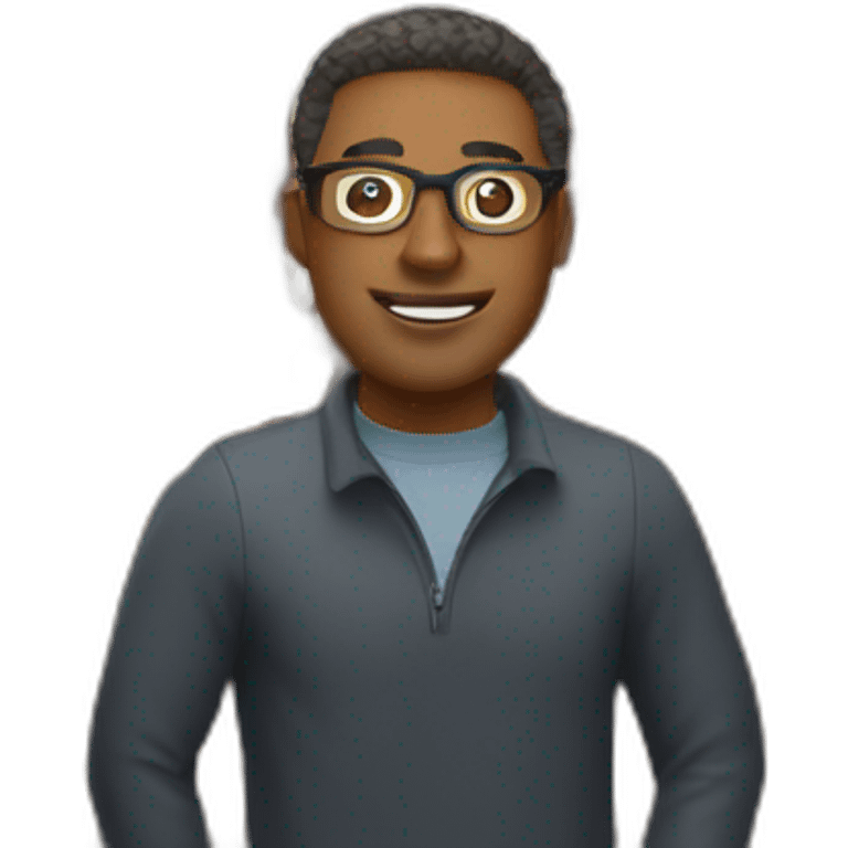 white guy wearing spectacles in front of golden gate bridge emoji