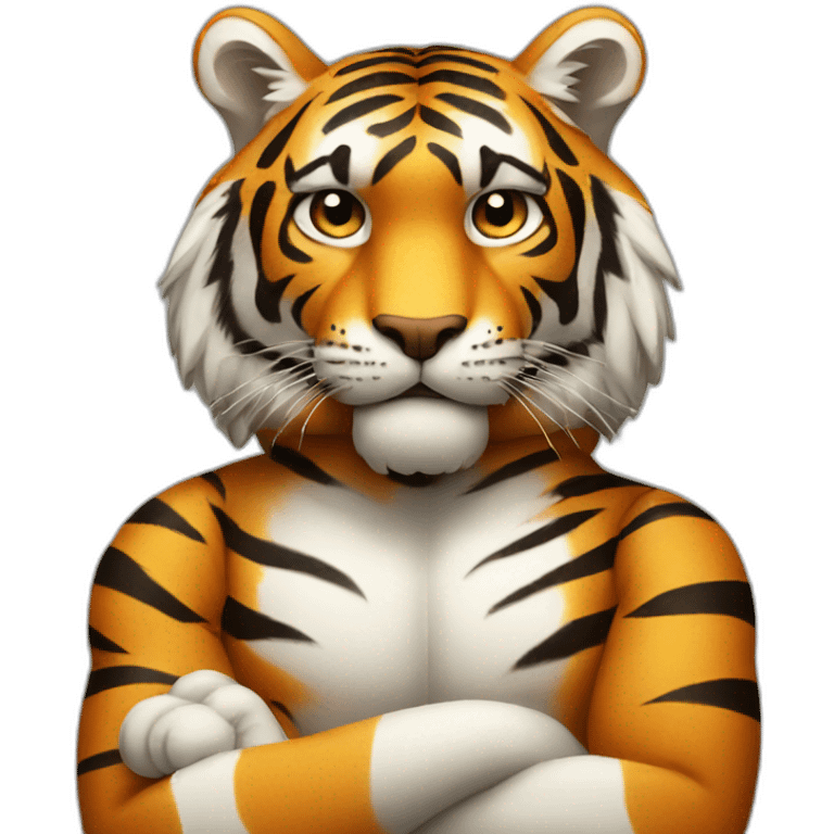 Tiger with his arms crossed emoji