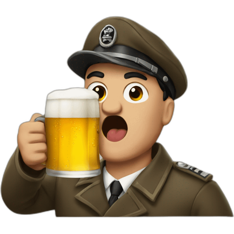 Hitler drinking a beer emoji