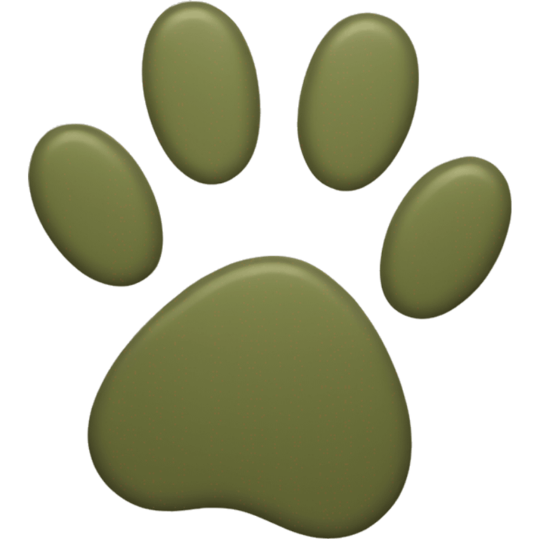 Khaki-green paw emoji